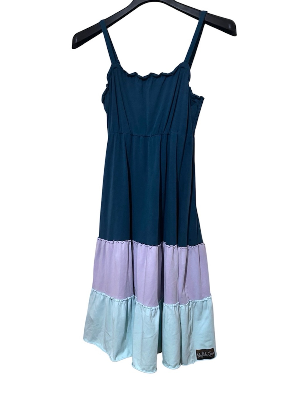 Matilda Jane Blue, Purple & Aqua Tiered Smocked Cotton Midi Sundress Sz M